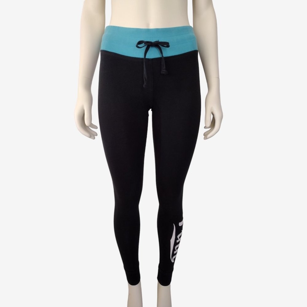 PINK Victoria's Secret Black and Blue High Waisted Tapered Yoga Leggings